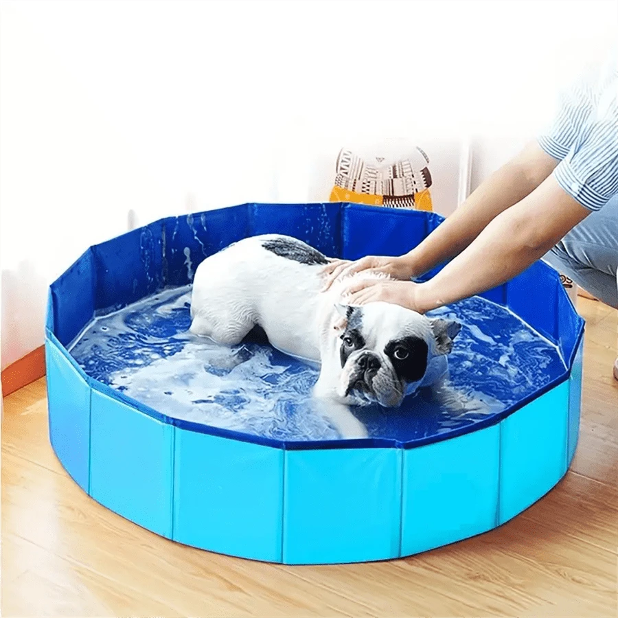 1 件宠物折叠淋浴盆，宠物浴池游泳池便携式狗宠物洗澡盆家用浴室装饰 - 彩色 - 查看 1