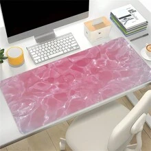 Rosa Flüssigwasser Wellenmuster Mauspad Groß Gaming Mauspad mit Gummisockel und rutschfester HD-Oberfläche Schreibtischunterlage, ideal als Geschenk für Frauen und Mädchen, Computer- und Büroartikel, Schulbedarf, Schulstart