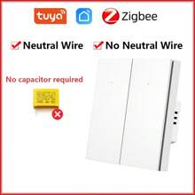 qaroota Zigbee Smart Light Switch No Neutral Wire No Capacitor Needed Tuya Smart Life APP ZigBee Gateway Hub Support Alexa  Home - Multicolor - View 15