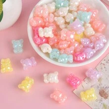 10/20Pcs Acrylic UV Coated Machine Bear Spacing Beads, Loose Beads, DIY Bracelet Necklace Loose Beads, Mobile Phone Chain Keychain Supplies - UV Acrylic Bear - View 17