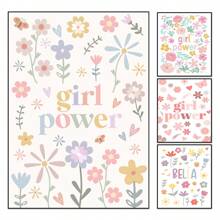 1 pieza Cartel de lienzo, Arte moderno, Letrero de madera para guardería, Decoración de guardería ideal para niñas: "Girl Power" en estilo boho, Regalo ideal para dormitorio, sala de estar, pasillo, arte de pared, decoración de paredes, decoración de otoño, decoración de habitación, sin marco, arte de pared, murales decorativos, decoración del hogar, arte del póster - Multicolor - Ver 1