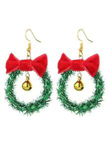 1 对时尚铃铛、蝴蝶结和驯鹿圣诞耳环，女士礼盒套装 - 聖誕節系列 - 查看 16