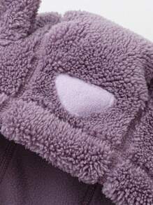 mini bala Bộ đồ liền thân ấm áp cạp cao dễ thương cho bé trai và bé gái - hồng tím - Xem 6