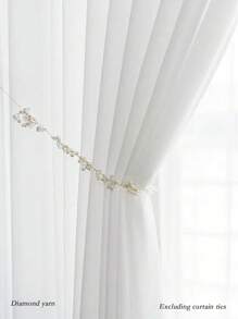 1pc Quay lại trường học, Tấm rèm cửa sổ bằng vải voan mỏng màu trắng hiện đại Harvest, Mềm mại, nhẹ cho phòng khách, phòng ngủ, Phù hợp với thanh treo rèm hoặc vòng cho cửa bếp, Trang trí nhà cửa - trắng - Xem 24