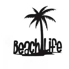 1Pc Beach Life Palm Tree Wall Art Metal Decor, Black Wall Art Hanging Decor Wall Art Sculpture For Home Bedroom Living Room Bathroom Kitchen Wall Decoration - Black - View 6