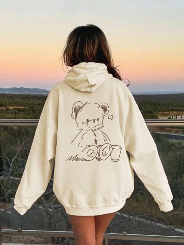 1 pièce sweat-shirt à capuche imprimé décontracté pour préadolescente, sweatshirt pour l'automne/l'hiver, élèves - couleur vibrante, met en valeur le style unique de chaque enfant. Vêtements de sweat-shirt à capuche pour préadolescente, vêtements pour fille préadolescente