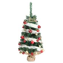 SUNROAD 36" Mini Tabletop Artificial Christmas Tree With Fabric Base For Bedroom Desk Porch, Small Xmas Tree With 100 Branches For Home Office Shop Holiday Decoration, Green - 綠色 - 查看 5
