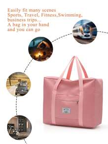 1 Pc Large Capacity Folding Luggage Storage Bag Suitcase Travel Waterproof Pouch Handbag Shoulder Bag Organizer Tote Bag,Three Sizes,Medium, Large And Extra Large,Summer Travel Essentials Bag For School School Accessories School Stuff