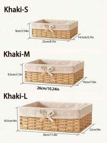 1pc/3pcs Woven Desktop Storage Basket, Suitable For Snacks, Cosmetics, Toys And Other Household Fabric Multi-Functional Storage Box, Applicable To Coffee Table Or Key Basket, Home Decor Storage, Wardrobe Clothing Organization Basket, Holiday Decoration Gift Storage, Ideal Gift Basket