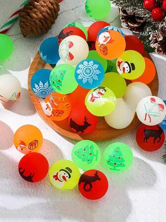 24 个发光弹力球 - 耐用橡胶派对礼物适合生日、圣诞节礼物和派对游戏