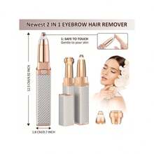 二合一USB充电式鼻毛、眉毛、剃须刀修剪器 - 女士剃须刀、面部脱毛器、无痛眉毛修剪器、无线口红造型、完美旅行修容脱毛器、面部剃须刀 - 彩色 - 查看 8