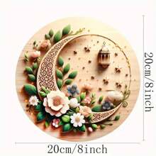 1pc "New Moon Ramsay" Wooden Wreath Decor, Outdoor Hanging Decoration Suitable For Front Door, Living Room, Yard, Wall Art, Gift Exchange, Random Style (20x20cm/8x8in) Decoration Home Decor, Room Decor, Wall Decor Gifts Birthday Graduation E-I-D