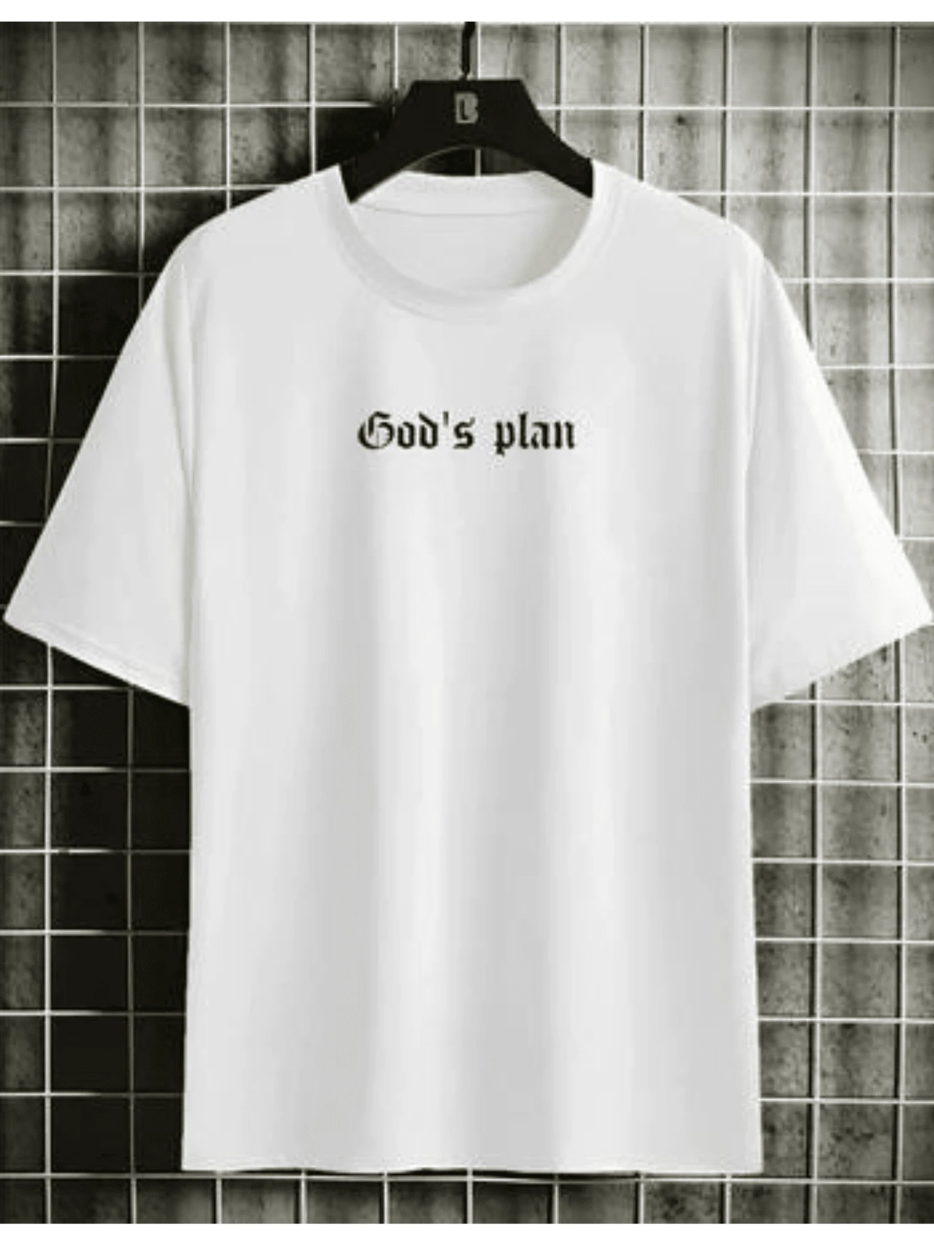God's Plain Basic Colors T-Shirt Short Sleeve Round Neck Unisex - 白色 - 查看 1