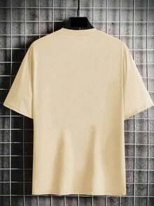 POSITIVE Printed Men's T-Shirt 100% Cotton Premium Mesh Shirt Blouse Yarn 30.1 New Release - Màu be - Xem 2