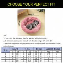 PETSIN 1pc Short Plush Round Shaped Washable And Thickened Pet Bed, Suitable For Small And Medium Cats And Dogs, For All Seasons