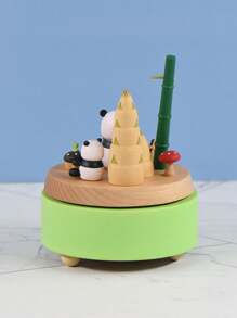 1pc Panda Themed Creative Colorful Rotating Sushi Music Box, Needs Switch Press And Bottom Winding, Sweet Newlyweds Gift - Multicolor - View 9