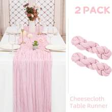 1/2/4/6 confezioni di runner da tavola boemo in verde salvia di dimensioni 35x120 pollici, runner in garza, runner da tavola rustico trasparente, tovaglia lunga vintage per Natale, Capodanno, matrimonio, addio al nubilato, compleanno, festività, centrotavola domestico