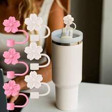 1 件/3 件适用于 30 40 盎司杯子的花形吸管盖，0.4 英寸 10 毫米吸管盖，可重复使用的软硅胶吸管盖，适用于玻璃杯配件防尘吸管头 - 彩色 - 查看 6