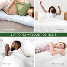 (1 Piece, White) Full Body Pillow - 20"X54", Side Sleeper Oversized Pillow, Sleep Specialized Oversized Bed Pillow - Soft Long Bed Pillow, Hugging Pillow Insert, Home Decor Pillow, Machine Washable (20"X54", 14"X36", 20"X30", 20"X26", 22"X22", 20"X20", 18"X18", 12"X20")