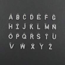 1件新款时尚眼睛字母不锈钢串珠手链，女士 - 銀色 - 查看 4