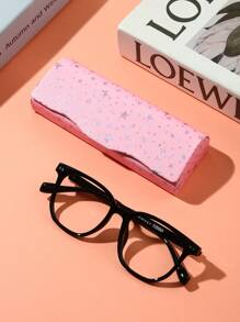 1 pieza Estuche portátil antichoque para gafas de cuero PU con diseño de lunares y estrellas, opciones de multicolor, estuche de almacenamiento de gafas, soporte de gafas de protección elegante para uso diario de mujeres y hombres