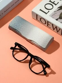 1 pieza Estuche portátil antichoque para gafas de cuero PU con diseño de lunares y estrellas, opciones de multicolor, estuche de almacenamiento de gafas, soporte de gafas de protección elegante para uso diario de mujeres y hombres