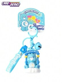 CARE BEARS Keychain  Officially Licensed Bedtime Bear Cartoon Swing Bear Character Doll Keychain Book Bag Key Cell Phone Car Pendant Decorations Creative Cute Pendant Key Chain Men And Women Go Out Essential Decorations Excellent Choice For Gifts - Baby Blue - View 1
