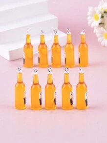 Set de 10 charms de resina de estilo de moda variado de bebida, leche, alcohol, cerveza para hacer joyas DIY para mujeres