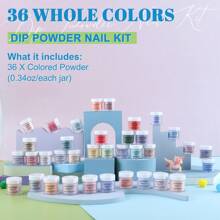Lavender Violets 36 Farben Dip Powder Nail Kit Starter Schnell trocknend Dipping Puder Träumerei Palette Frühlingsfarben-Set für Zuhause Salon Glänzend Matt Nail Art Design M957