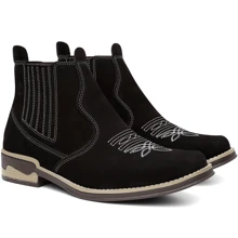 Men's Country Boot Chelsea Boot In Genuine Leather + Original Orange Gel Insole 1983 - Black - View 5