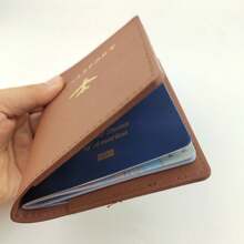 [Custom Made] Unisex Personalized Name Short Passport Holder, Foldable Lightweight Minimalist Design, Suitable For Birthday Gift, Christmas Gift, Small Gift - Red - View 6