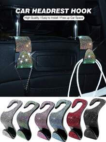 1 Stück/2 Stücke Glitzer Auto Kopfstützen Haken Vordersitz, Auto Haken Glitzer Auto Aufhänger, Glitzer Auto Sitzhaken Rücksitz, Glitzer Auto Strass Kopfstützen Haken, Universal Glitzer Auto Innenraum Zubehör, verleihen Sie Ihrem Auto Haken. Geschenk zu Geburtstagen, Weihnachten, Thanksgiving und mehr. VIELFÄLTIGE VERWENDUNG: Geeignet zum Aufhängen von Kleidung, Geldbörsen zur Frauenlagerorganisation Reiseaccessoires Semesteranfang - Eine Grösse passt allen - Übersicht 1