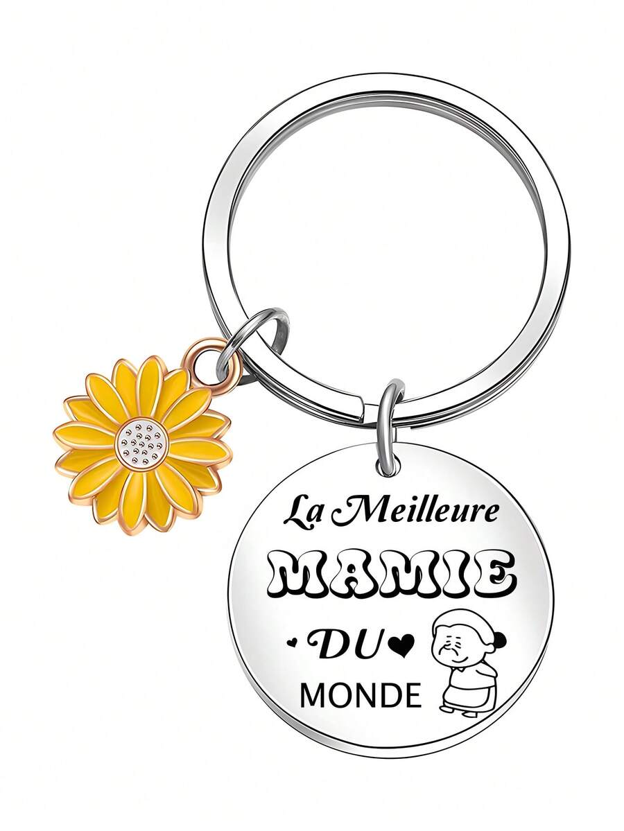 Stainless Steel Keychain, Mother's Day Gift From Grandchildren To Grandma, Grandma's Birthday Present - Multicolor - View 1