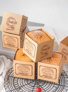 30 件装牛皮纸松饼纸杯蛋糕衬垫烘焙杯，方形北海道戚风蛋糕纸烘焙杯，加厚方形牛皮纸杯，适合派对、家庭使用 - 彩色 - 查看 9