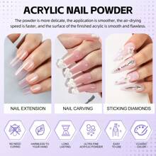 peacecolor 35PCS Acrylic Nail Kit With UV Lamp And Drill-Clear Nude Dark Pink Acrylic Powder Set, Base And Top Coat, Nail Glue, Nail Decoration Powder, Manicure Tools Nail Supplies, Acrylic Nails For Extension And Carving Nails For Women DIY Acrylic Nails Gift