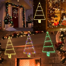 1 set kerstdecoratieverlichting, LED-kerstboomvormige verlichting, geschikt voor wanddecoratie, raamdecoratie, kamerdecoratie, woondecoratie, slaapkamer, woonkamer, verjaardagscadeau, afstudeercadeau, deurhanger - een decoratie met kerstsfeer en kerstgeest!