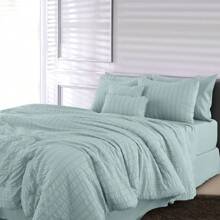 10-Piece Comforter Set - Lux Decor - Down Alternative - Seersucker Lightweight Comforter Set With Sheets - All-Season Warmth & Breathability - Enhance Your Space With Cozy Elegance - Soft Bedspreads - Luxury Bedding Sets - Back To School - Graduation Gifts - Lightweight Comforter - Home Decor - Embrace Comfort In Every Season - Softness And Style Combined - All-Season Bedding Set -, Cozy Bedding, Soft Bedding, Luxury Bedroom Comfort, Valentine's Day Cozy Night, Spring Lightweight Bedding, All-Season Warmth, Duvet Insert, Cozy Blanket, Fluffy Fill, Box Stitch Design, Reversible Design, Hotel Collection Style, Soft Touch Fabric, Easy Wash Bedding, Daily Living, Home Basic, Family Use - 水藍色 - 查看 7