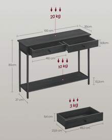 VASAGLE Bench Table - 黑色 - 查看 5