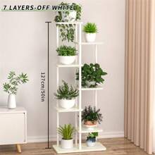 Support pour plantes d'intérieur à 7 niveaux, grand support pour plantes en métal et bois, support de fleurs d'angle pour plusieurs plantes, grand support pour plantes moderne pour l'extérieur, patio, salon, balcon, jardin, bureau