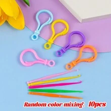 5/10pcs Plastic Colorful Small Crochet Hooks, Rainbow Rubber Band Weaving Accessories, Crochet Bracelet Weaving Hooks, Holiday & Daily DIY Craft Tools
