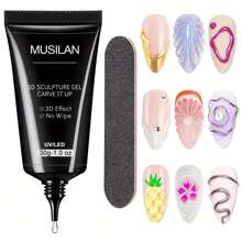 MUSILAN 3D 指甲胶透明造型凝胶 30g 免擦拭造型凝胶 适用于指甲饰品水钻指甲饰品雕刻美甲设计 用于水钻装饰 - 無色 - 查看 1