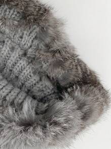 1pc Women's Angora Rabbit Fur Bucket Hat, Fashionable & Warm For Autumn And Winter