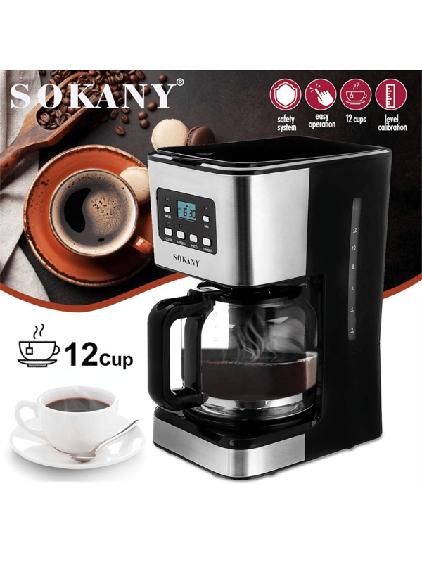 SOKANY Weihnachtsgeschenk Kaffeemaschine, 3-in-1 Einzelportions-Kaffeemaschine, Kapsel-Kaffeemaschine für K-Kapseln, Mahlkaffee-Brüher, Teezubereiter, 6 bis 10 Unzen Tasse, abnehmbarer 1,5 Liter Wasserbehälter