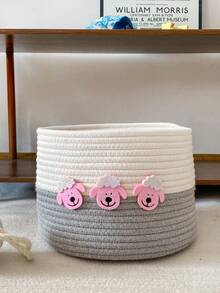 1 chiếc giỏ đựng đồ chơi chó mèo hoạt hình dệt họa tiết cừu, thích hợp để đựng quần áo, đồ chơi, đồ ăn nhẹ và phụ kiện cho thú cưng trong nhà, đồ trang trí nhà cửa cho phòng khách, tã trẻ em và đồ dùng lưu trữ trong phòng trẻ em - Nhiều màu - Xem 4