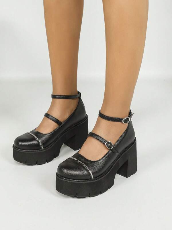 Women's Fashion Versatile Chunky Heel Pumps