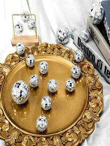 12 Quả bóng phản quang gương Disco màu bạc Quả bóng phản quang gương treo phù hợp cho trang trí tiệc cưới cây thông Noel - A - Xem 8