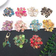 20/50/200pcs Mixed 10 Colors Fashion Enamel Assorted Charm Bulk Flower Heart Shape Gold-Plated Pendant For DIY Bracelets Necklaces Earrings Pendants Jewelry Making Accessories - trộn - Xem 7