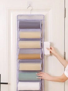 1PC Wardrobe With Hanging Storage Yoga Pants Storage Bag, Double-Sided Large Capacity Hanging Storage Bag, Clothes And Pants Net Pocket Behind The Wardrobe Door, Travel Camping Hanging Storage Bag, Can Be Used For Sorting And Organizing Small Items Such As Toiletries, Cosmetics, Underwear, Socks, Etc