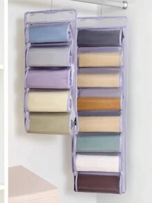 1PC Wardrobe With Hanging Storage Yoga Pants Storage Bag, Double-Sided Large Capacity Hanging Storage Bag, Clothes And Pants Net Pocket Behind The Wardrobe Door, Travel Camping Hanging Storage Bag, Can Be Used For Sorting And Organizing Small Items Such As Toiletries, Cosmetics, Underwear, Socks, Etc