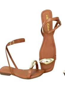 Women's Flat Sandals Slug Summer Fashion Comfortable - 駝色 - 查看 2